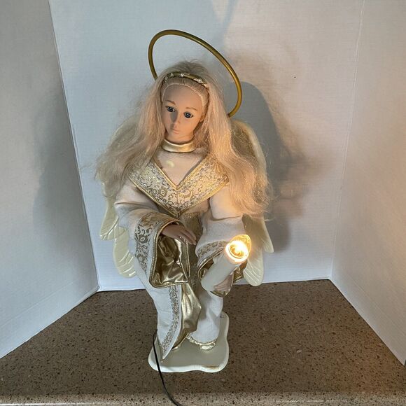 Vtg Angel Animated with Movable Arms Wings and Head Illuminated Posable Arms 24" - Picture 1 of 13